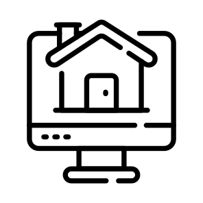 Online, Monitor, Home, House, Residence icon