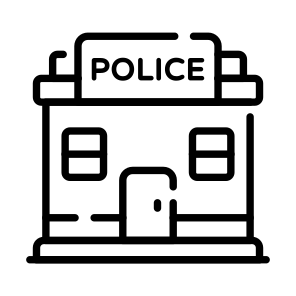 Police, Station, Entrance, Property, Estate icon