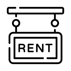Rent, Board, Sign, Signboard, Signage icon