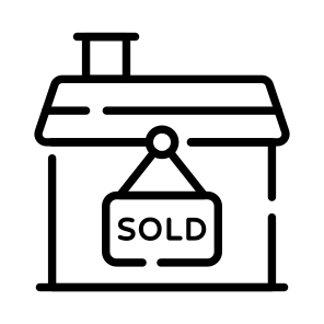 Sold, Board, Sign, Home, House icon