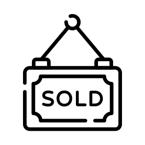 Sold, Board, Sign, Signboard, Signage icon
