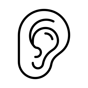 Ear, Hearing, Auricle, Cochlea, Organ icon