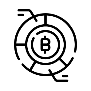Analysis, Shares, Infographics, Bitcoin, Crypto icon