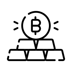 Assets, Gold, Bullions, Bitcoin, Crypto icon