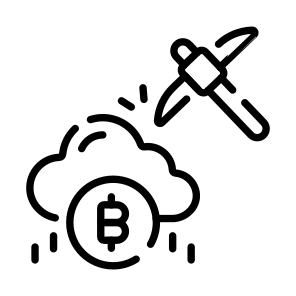 Cloud, Mining, Earning, Bitcoin, Crypto icon