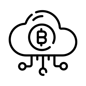 Cloud, Storage, Earning, Income, Bitcoin icon