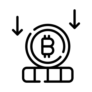Downfall, Loss, Recession, Coins, Bitcoin icon
