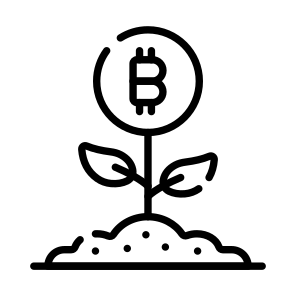 Earning, Profit, Revenue, Plant, Bitcoin icon