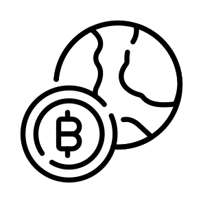 Global, Internation, Trading, Bitcoin, Crypto icon