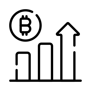 Growth, Analysis, Inflation, Chart, Bitcoin icon