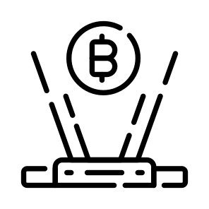 Hologram, Projection, Bitcoin, Crypto, Cryptocurrency icon