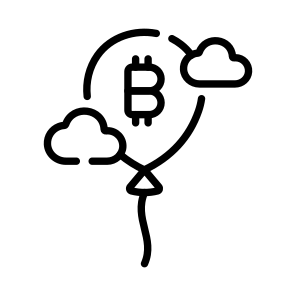 Inflation, Balloon, Bitcoin, Crypto, Cryptocurrency icon