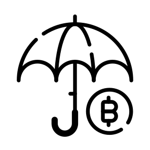 Insurance, Assurance, Coverage, Bitcoin, Crypto icon