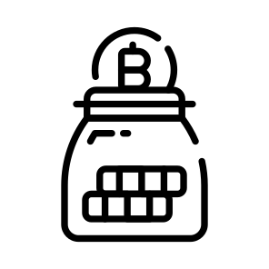 Jar, Saving, Bitcoin, Crypto, Cryptocurrency icon