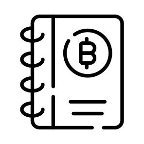 Ledger, Diary, Bookkeeping, Record, Bitcoin icon