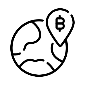 Location, Global, Trading, International, Bitcoin icon