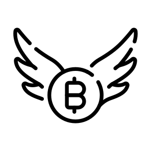Loss, Inflation, Wings, Bitcoin, Crypto icon