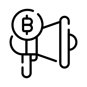 Marketing, Promotion, Announcement, Bitcoin, Crypto icon