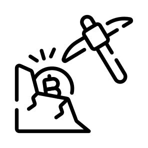 Mining, Pickaxe, Bitcoin, Crypto, Cryptocurrency icon
