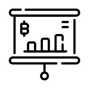 Presentation, Statistics, Infographics, Chart, Bitcoin icon