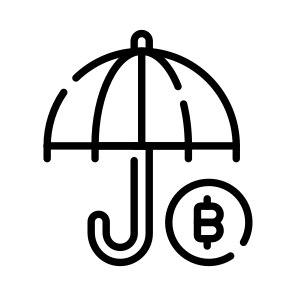 Protection, Insurance, Assurance, Coverage, Bitcoin icon