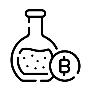 Research, Flask, Bitcoin, Crypto, Cryptocurrency icon