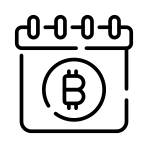 Schedule, Plan, Reminder, Instalment, Bitcoin icon