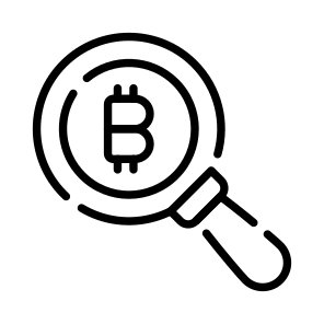 Search, Seek, Bitcoin, Crypto, Cryptocurrency icon