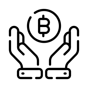Service, Protection, Hands, Bitcoin, Crypto icon