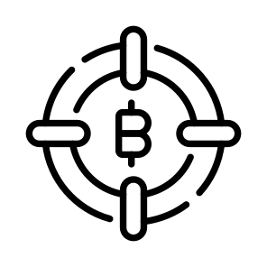 Target, Aim, Focus, Bitcoin, Crypto icon