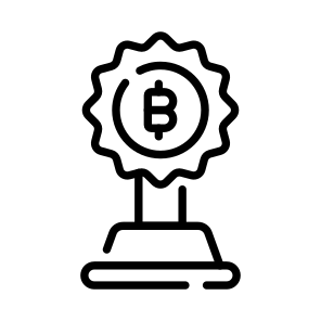 Trophy, Award, Reward, Prize, Bitcoin icon