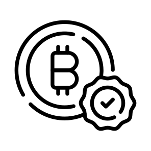 Verification, Token, Coin, Bitcoin, Crypto icon
