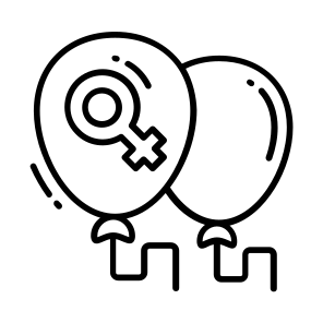 Balloon, Gift, Decoration, Celebration, Feminism icon