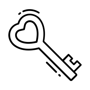 Love, Key, Heart, Passion, Affection, icon