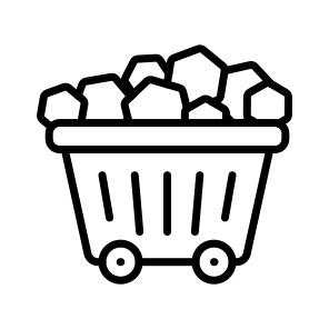 Mine Cart, Coal Cart, Ore Cart, Mine Trolley, Mining Wagon, icon
