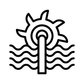 Water Turbine, Hydraulic Turbine, Hydropower, Water Energy, Water Power icon