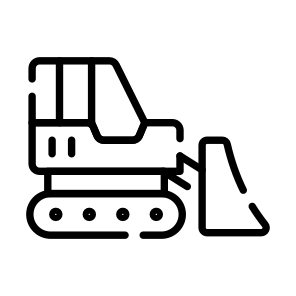 Bulldozer, Earthmover, Excavator, Machinery, Vehicle icon