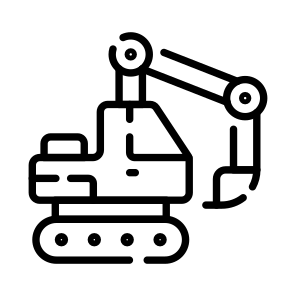 Excavator, Digger, Backhoe, Trencher, Vehicle icon