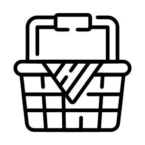 Basket, Carryall, Holdall, Handbasket, Picnic icon