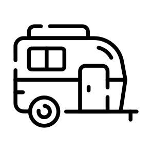 Camper, Caravan, Minivan, Vehicle, Transport icon