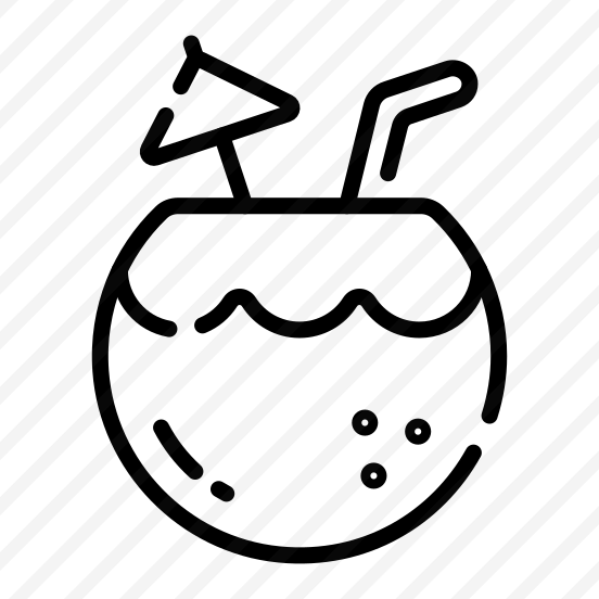 Coconut, Fruit, Drink, Beverage, Straw preview