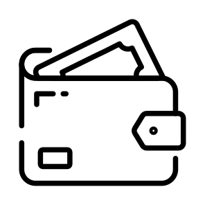 Wallet, Purse, Billfold, Notecase, Cardholder icon
