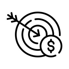 Investment, Profit, Money, Target, Aim icon