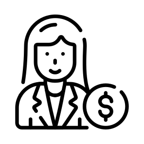 Investor, Financier, Rich, Female, Money icon