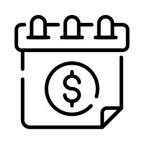 Plan, Schedule, Reminder, Calendar, Money icon