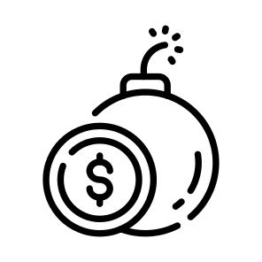 Risk, Threat, Bomb, Money, Explosive icon