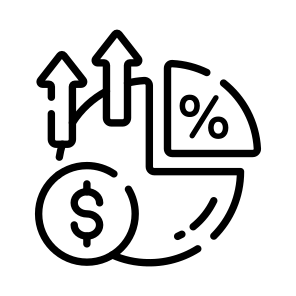 Shares, Stock, Equity, Shareholding, Chart icon
