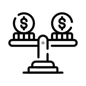 Stability, Balance, Comparison, Monetary, Economic icon