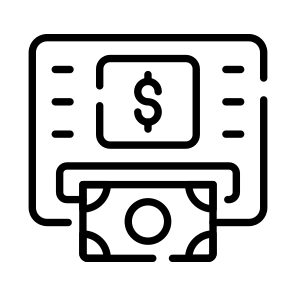 Withdrawal, Transaction, Money, Machine, Banking icon