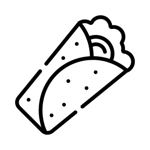 Burrito, Wrap, Tortilla, Roll, Snack icon